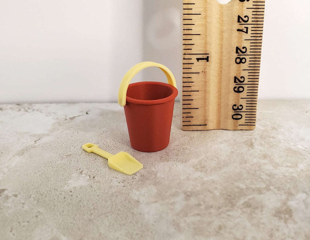 Dollhouse Sand Bucket Pail with Shovel and Sandcastle Molds 1:12 Scale Miniature - Miniature Crush