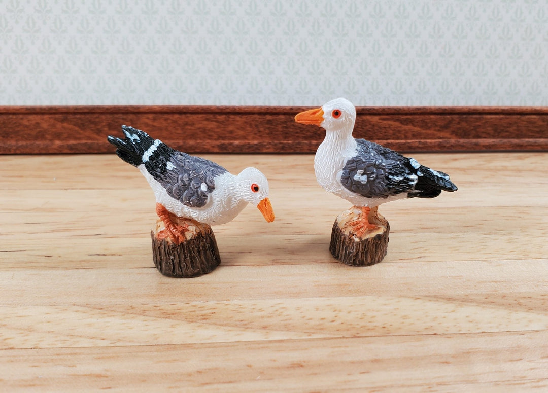 Dollhouse Seagulls Birds Set of 2 Large 1 5/8" long 1:12 Scale Miniature - Miniature Crush