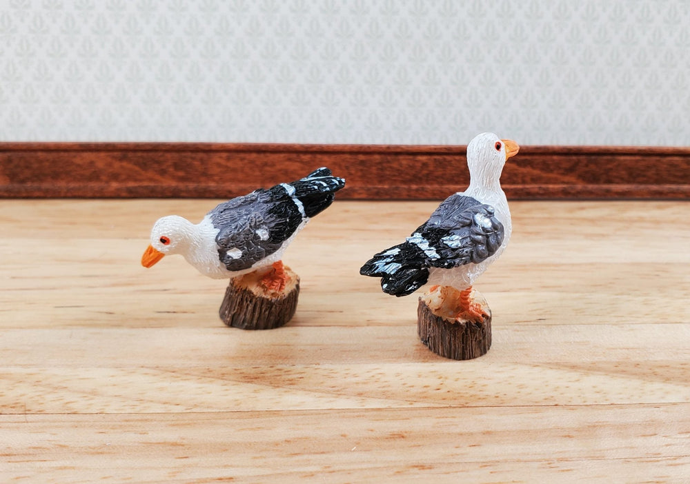 Dollhouse Seagulls Birds Set of 2 Large 1 5/8" long 1:12 Scale Miniature - Miniature Crush