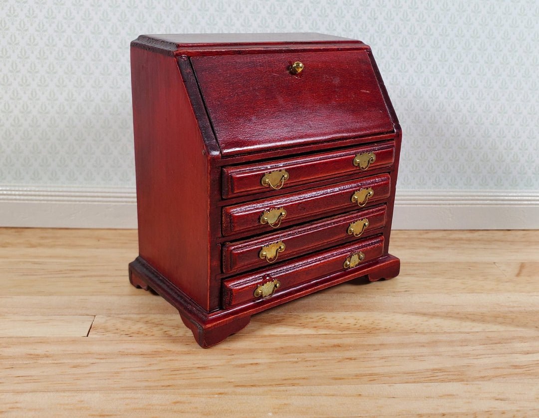 Dollhouse Secretary Writing Desk Mahogany Finish 1:12 Scale Miniature Furniture - Miniature Crush