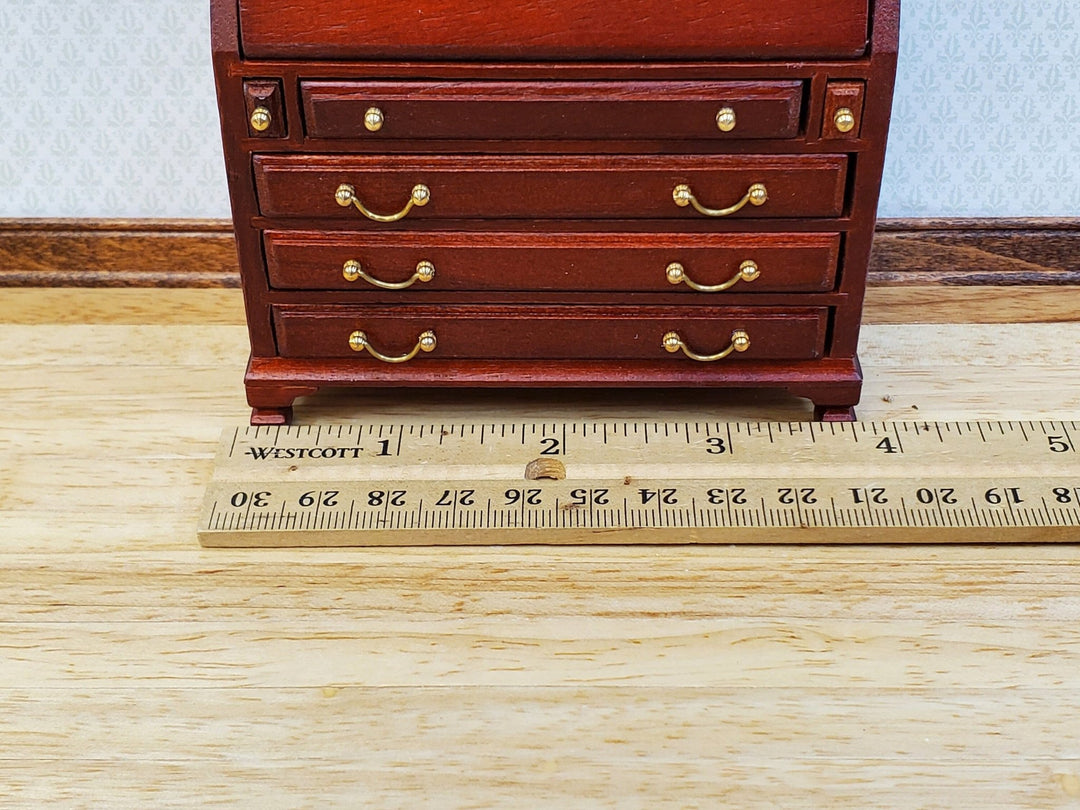 Dollhouse Secretary Writing Desk w/ Upper Cabinet 2 Pieces 1:12 Scale Furniture - MiniatureCrush