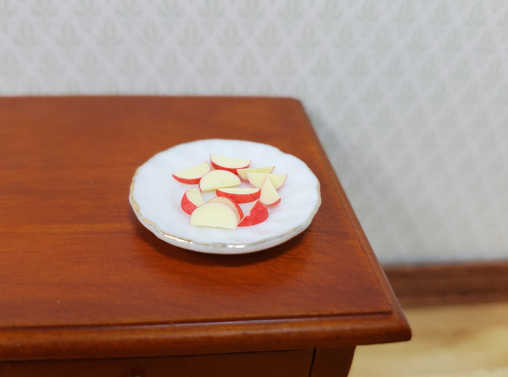 Dollhouse Set of 12 Apple Slices 1:12 Scale Miniature Food Kitchen Fruit Snack - MiniatureCrush