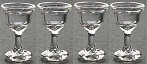 Dollhouse Set of 4 Wine Glasses 1:12 Scale Miniature Kitchen Dining - MiniatureCrush