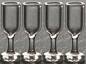 Dollhouse Set of 4 Wine Glasses 1:12 Scale Miniature Kitchen Dining - MiniatureCrush