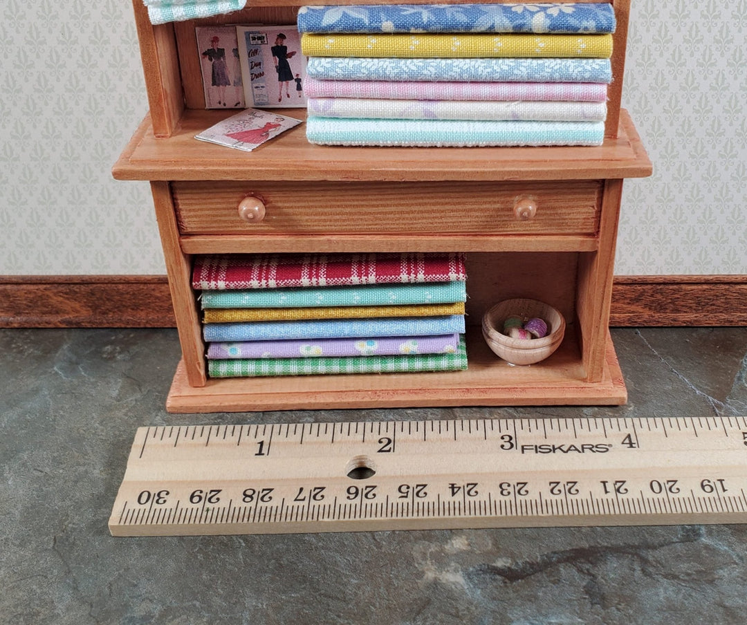 Dollhouse Sewing Cabinet Filled with Fabric & Notions 1:12 Scale Handmade - Miniature Crush