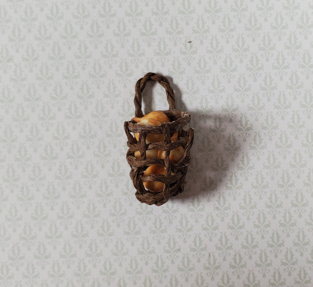Dollhouse Shaker Twine Onion Basket 1:12 Scale Miniature Kitchen - MiniatureCrush