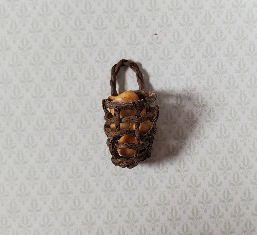 Dollhouse Shaker Twine Onion Basket 1:12 Scale Miniature Kitchen - MiniatureCrush