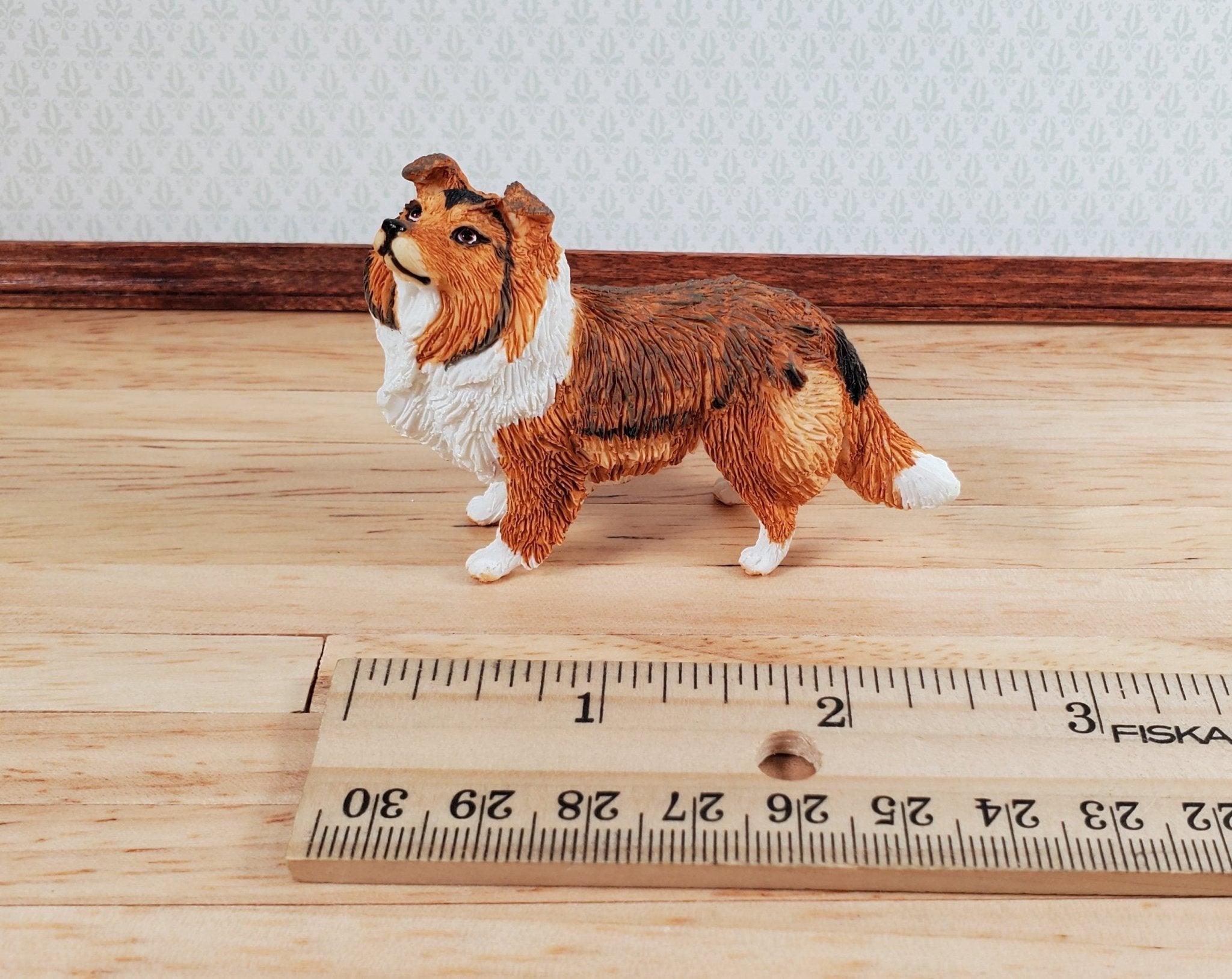 Dollhouse Sheltie Shetland Sheepdog Standing1:12 Scale Miniature