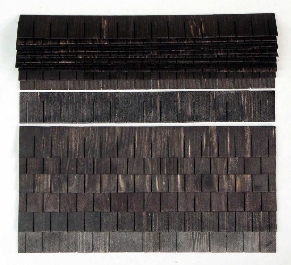 Dollhouse Shingles Wood Strips 12 pieces 12" long 1:12 Scale Miniature Roof - MiniatureCrush
