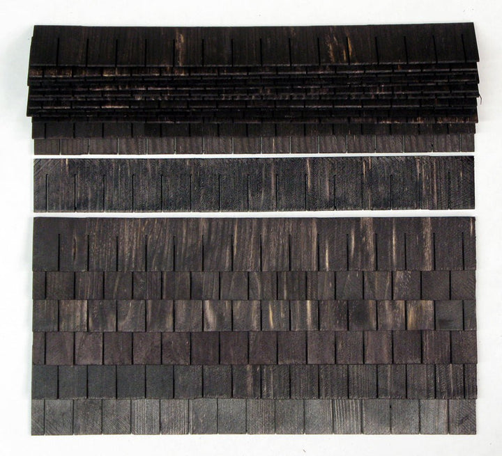 Dollhouse Shingles Wood Strips 12 pieces 12" long 1:12 Scale Miniature Roof - MiniatureCrush