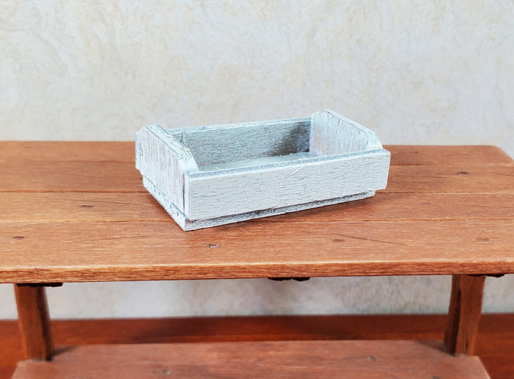 Dollhouse Short Whitewashed Wood Produce Crate 1:12 Scale Dollhouse Miniature - MiniatureCrush