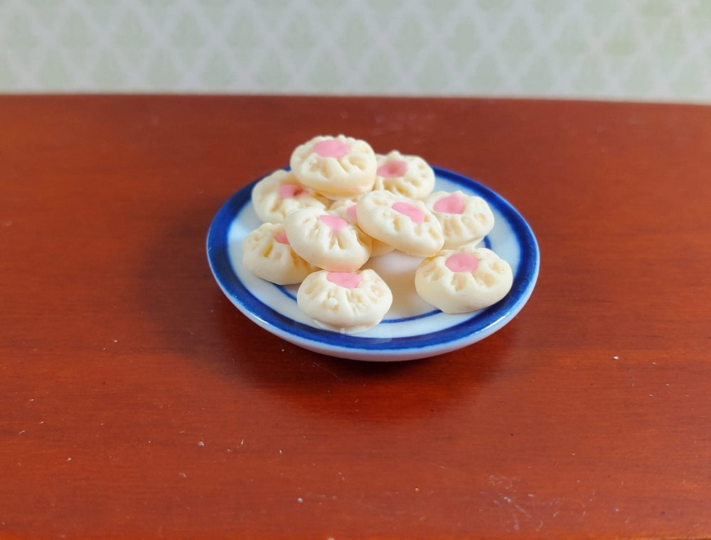 Dollhouse Shortbread Cookies Pink Center 10 pieces 1:12 Scale Miniature Food - MiniatureCrush