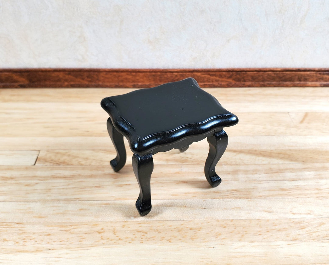 Dollhouse Side or End Table Curvy Top Black 1:12 Scale Miniature Wood Furniture - MiniatureCrush