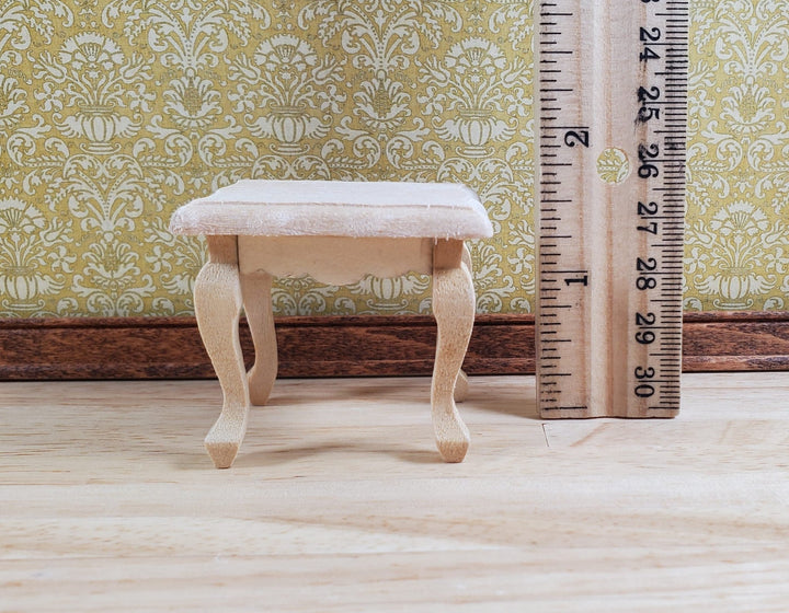 Dollhouse Side or End Table Curvy Top Fancy 1:12 Scale Furniture Unpainted Wood - MiniatureCrush