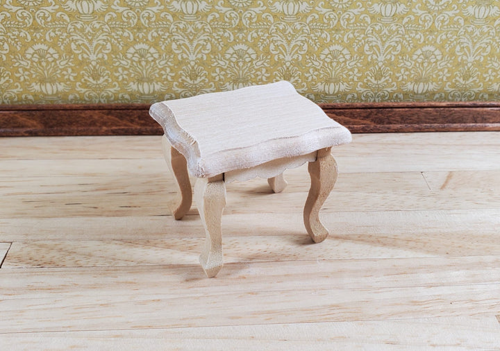 Dollhouse Side or End Table Curvy Top Fancy 1:12 Scale Furniture Unpainted Wood - MiniatureCrush
