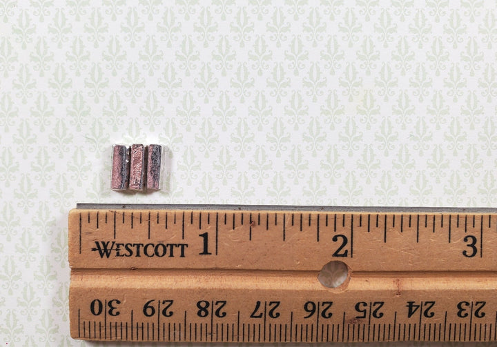 Dollhouse Silver Bullion Bars Set of 3 1:12 Scale Miniature - MiniatureCrush