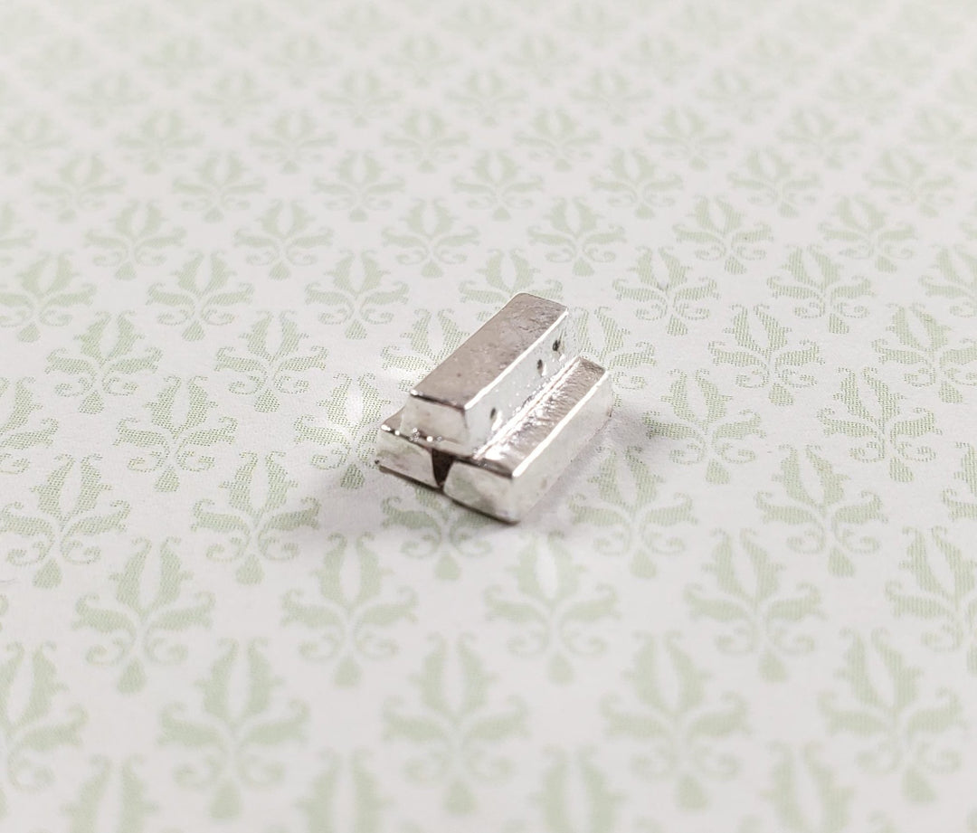 Dollhouse Silver Bullion Bars Set of 3 1:12 Scale Miniature - MiniatureCrush