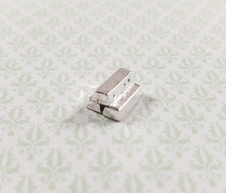 Dollhouse Silver Bullion Bars Set of 3 1:12 Scale Miniature - MiniatureCrush