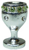 Dollhouse Silver Chalice Goblet Large with Emerald Jewels 1:12 Scale Miniature