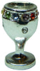 Dollhouse Silver Chalice Goblet Large with Random Jewels 1:12 Scale Miniature