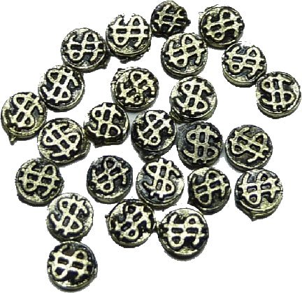Dollhouse Silver Coins Metal x25 Pieces 1:12 Scale Miniature - MiniatureCrush