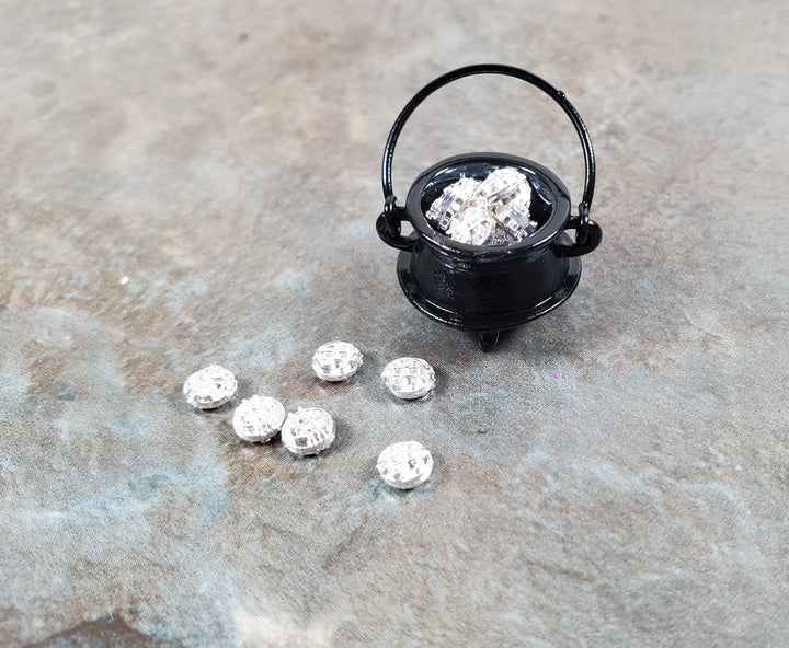 Dollhouse Silver Coins Metal x25 Pieces 1:12 Scale Miniature - MiniatureCrush