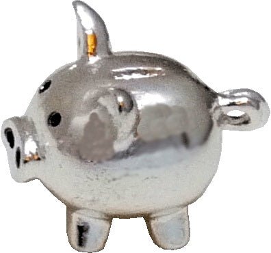 Dollhouse Silver Metal Piggy Bank 1:12 Scale Miniature - MiniatureCrush