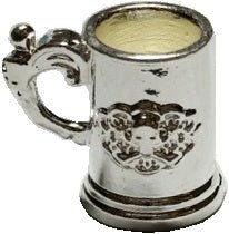 Dollhouse Silver Metal Stein Mug Skull & Crossbones 1:12 Scale Miniature - MiniatureCrush