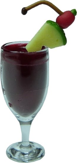 Dollhouse Singapore Sling Cocktail 1:12 Scale Miniature Drink - MiniatureCrush