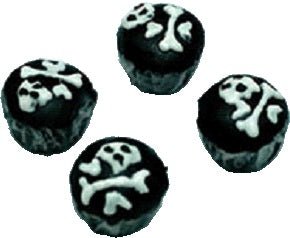 Dollhouse Skeleton Cupcakes Set of 4 1:12 Scale Miniature Food - MiniatureCrush