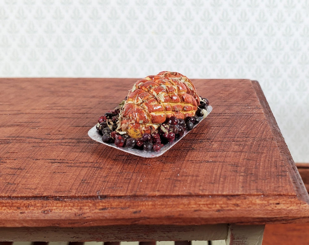 Dollhouse Sliced Ham on a Platter with Cherries 1:12 Scale Miniature Food - Miniature Crush