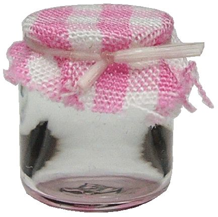 Dollhouse Small Apothecary Jar with Pink Gingham Top 1:12 Scale Miniatures - MiniatureCrush