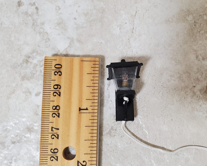 Dollhouse Small Black Coach Light 1:12 Scale Miniature 12 Volt w/Plug Porch Lamp - MiniatureCrush