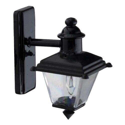 Dollhouse Small Black Coach Light 1:12 Scale Miniature 12 Volt w/Plug Porch Lamp - MiniatureCrush