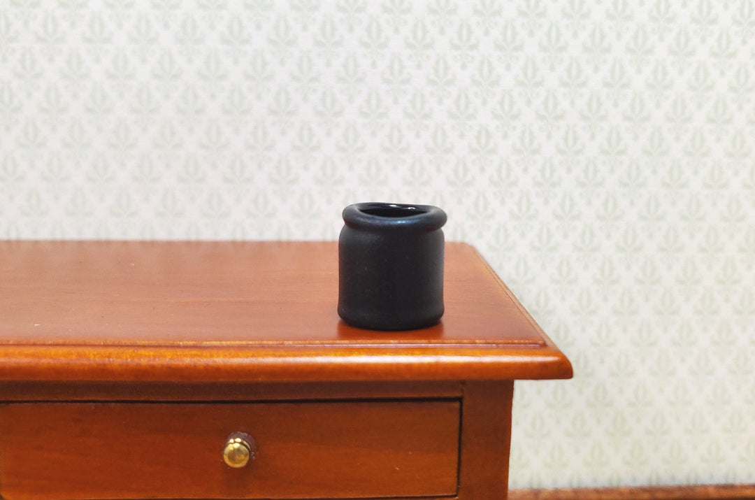 Dollhouse Small Black Jar or Vase Painted Black 1:12 Scale Miniature - MiniatureCrush