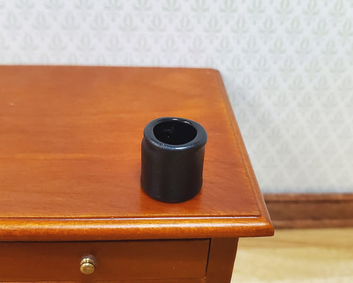 Dollhouse Small Black Jar or Vase Painted Black 1:12 Scale Miniature - MiniatureCrush