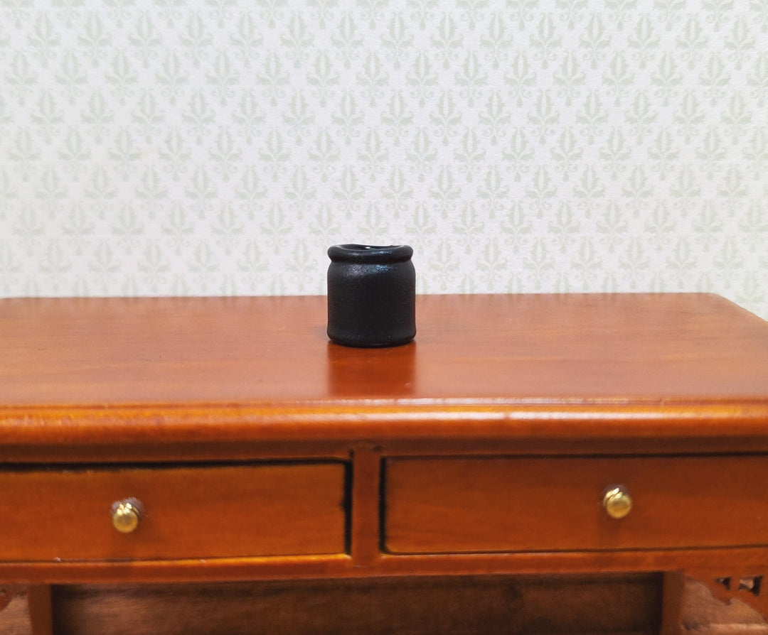 Dollhouse Small Black Jar or Vase Painted Black 1:12 Scale Miniature - MiniatureCrush