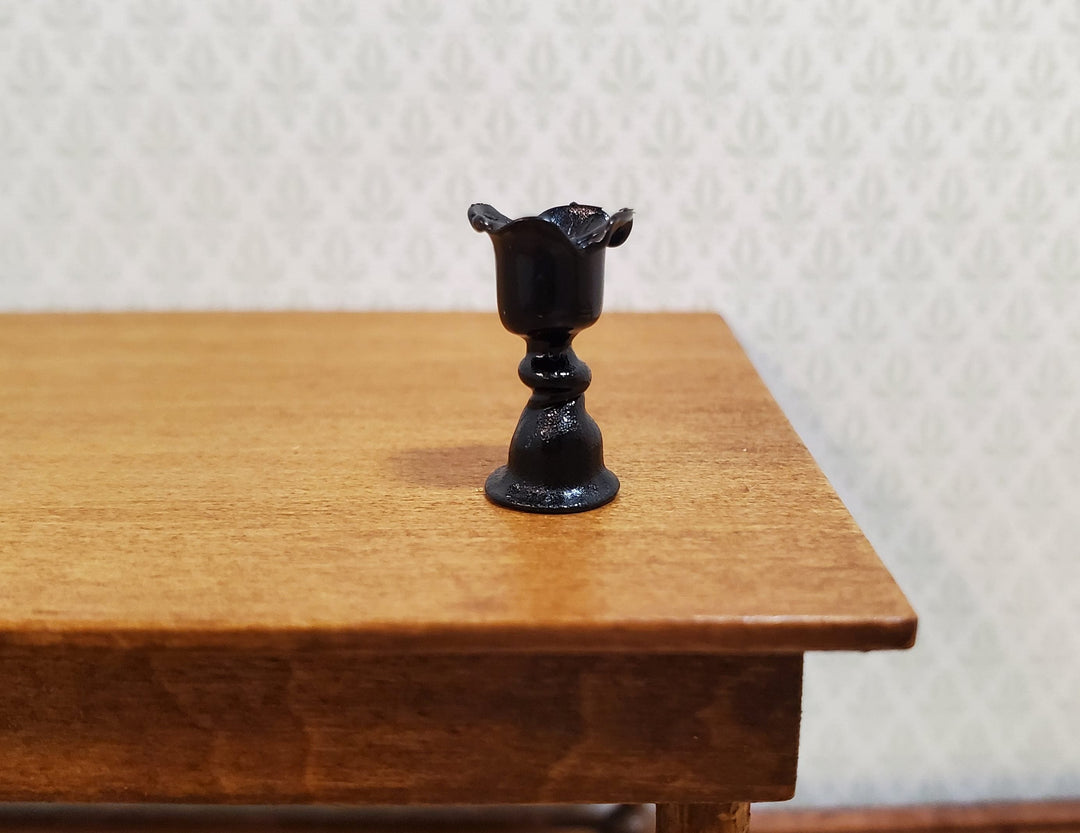 Dollhouse Small Black Ruffled Wine Glass 1:12 Miniature Kitchen Halloween Decor - MiniatureCrush
