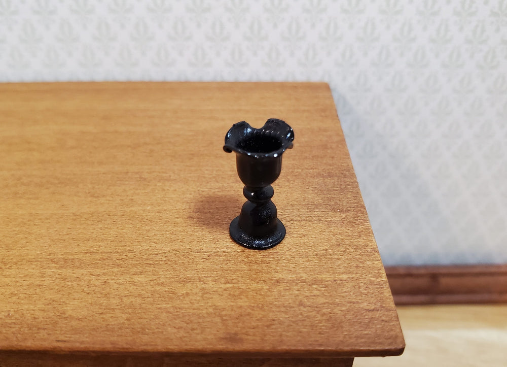 Dollhouse Small Black Ruffled Wine Glass 1:12 Miniature Kitchen Halloween Decor - MiniatureCrush