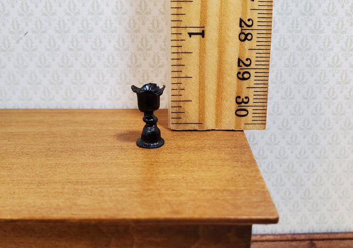 Dollhouse Small Black Ruffled Wine Glass 1:12 Miniature Kitchen Halloween Decor - MiniatureCrush