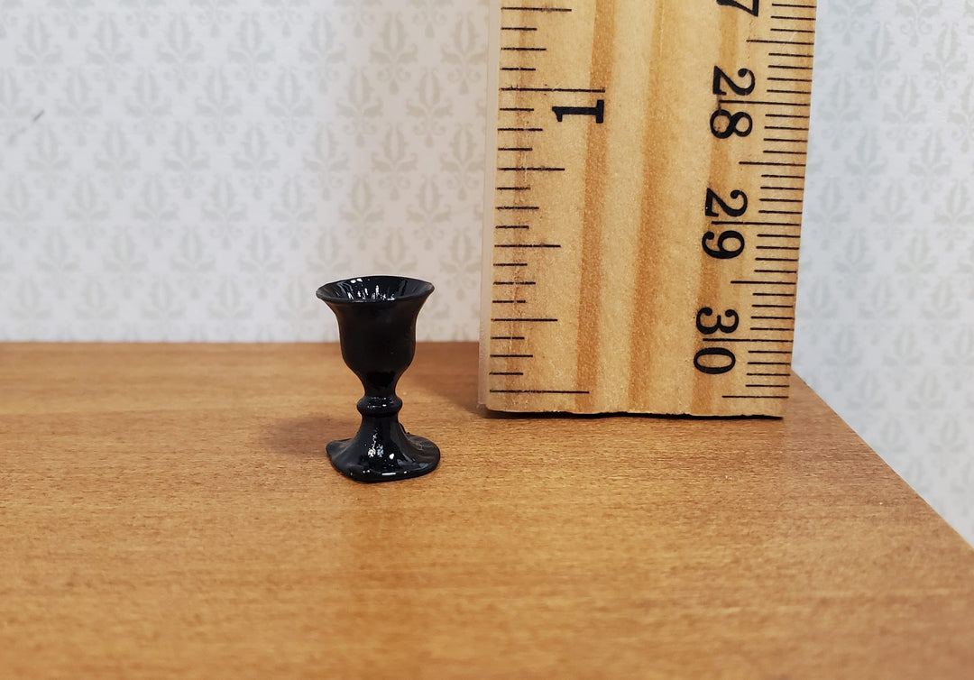 Dollhouse Small Black Wine Glass 1:12 Miniature Kitchen Halloween Decor - MiniatureCrush