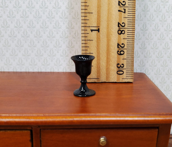 Dollhouse Small Black Wine Glass 1:12 Miniature Kitchen Halloween Decor - MiniatureCrush