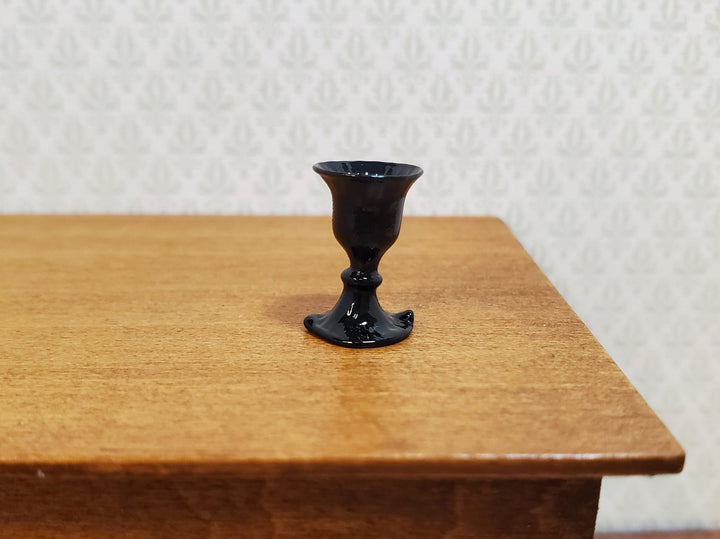 Dollhouse Small Black Wine Glass 1:12 Miniature Kitchen Halloween Decor - MiniatureCrush