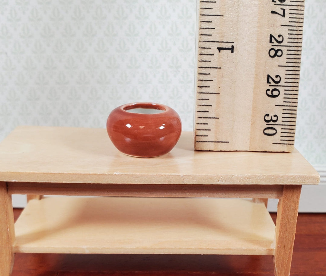 Dollhouse Small Brown Ceramic Vase 1:12 Scale Miniature - MiniatureCrush