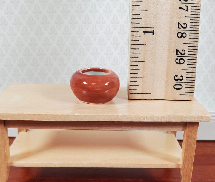 Dollhouse Small Brown Ceramic Vase 1:12 Scale Miniature - MiniatureCrush