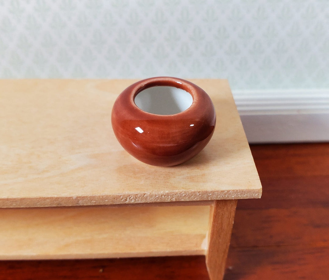 Dollhouse Small Brown Ceramic Vase 1:12 Scale Miniature - MiniatureCrush