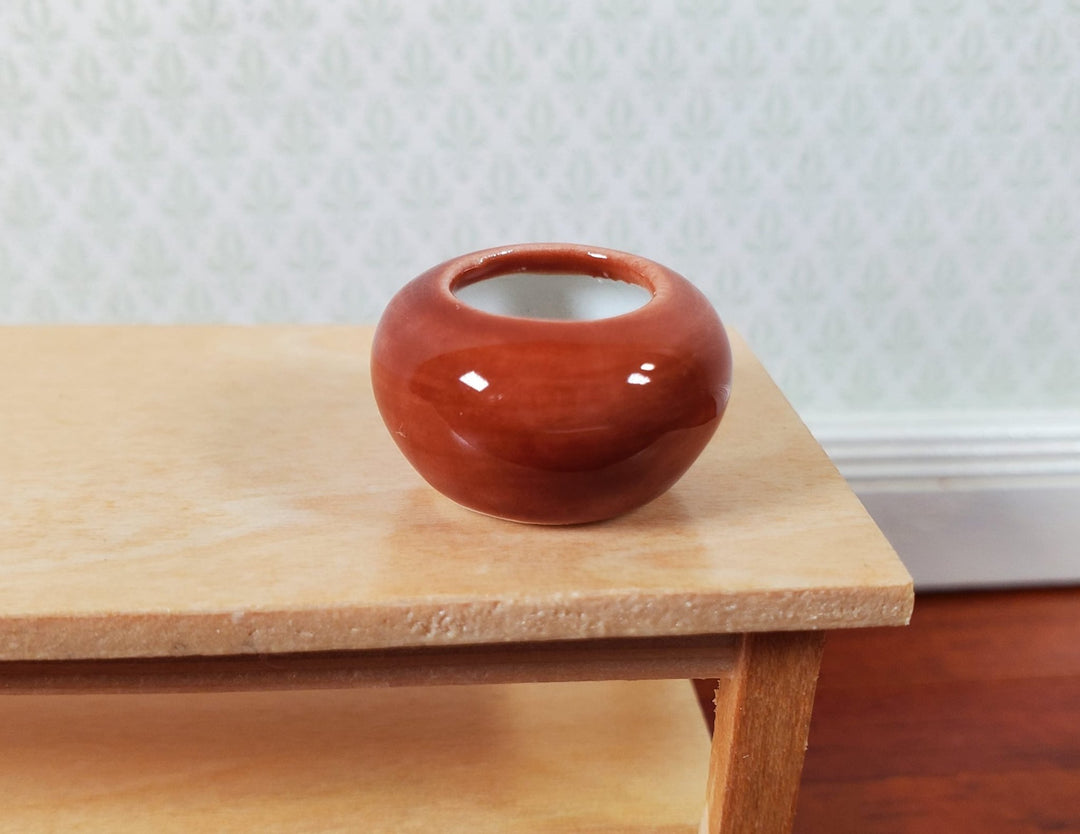 Dollhouse Small Brown Ceramic Vase 1:12 Scale Miniature - MiniatureCrush
