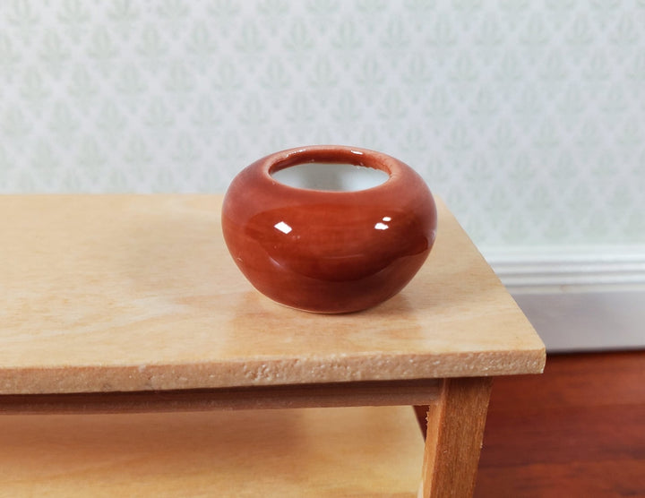 Dollhouse Small Brown Ceramic Vase 1:12 Scale Miniature - MiniatureCrush