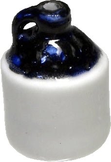 Dollhouse Small Ceramic Jug with Handle White and Blue 1:12 Scale Miniature Dish - MiniatureCrush