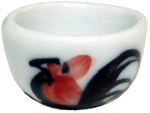 Dollhouse Small Ceramic Rooster Bowl 1:12 Scale Miniature Dish - MiniatureCrush